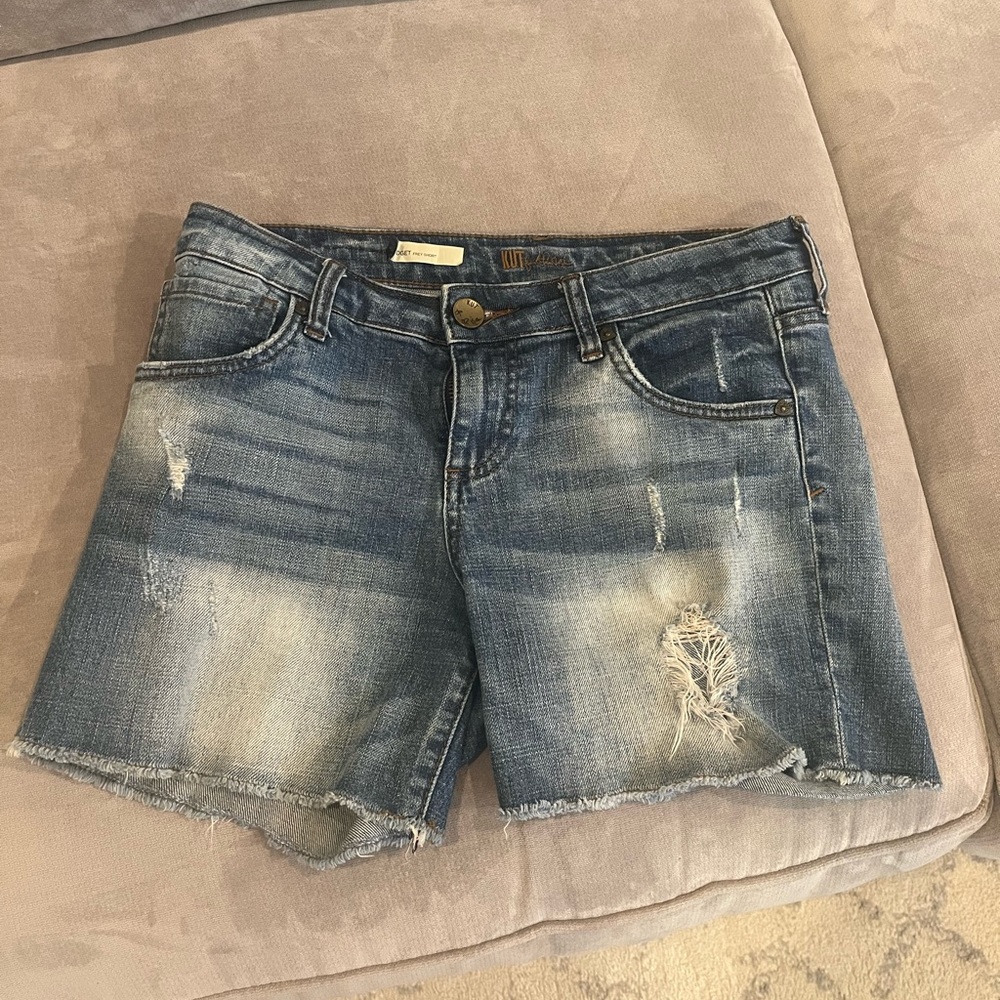 Kut from the Kloth Blue Distressed Jean Shorts